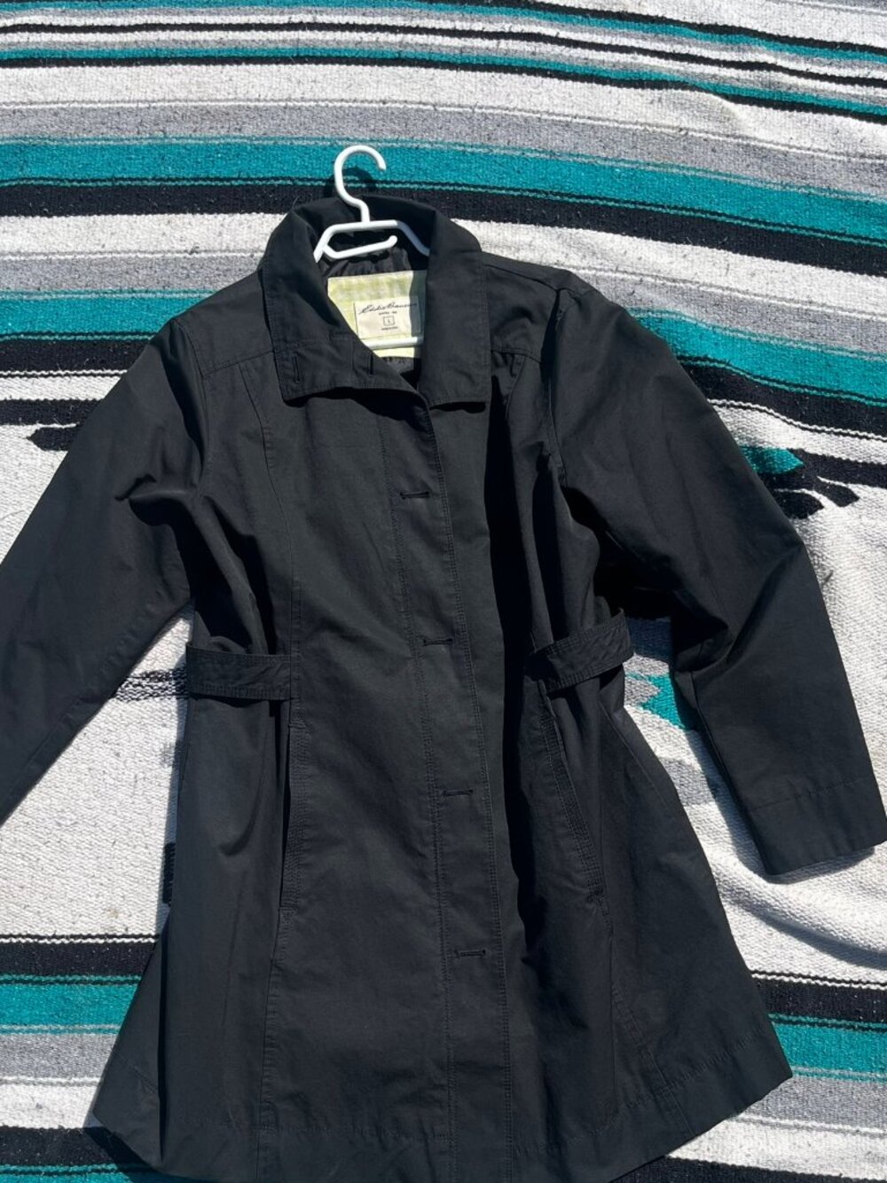 Eddie Bauer Black Trenchcoat Jacket